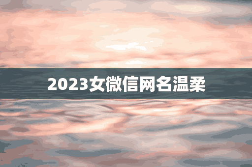 2023女微信网名温柔(2020女微信网名温柔)